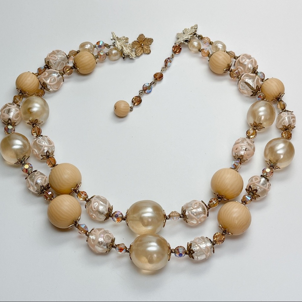 Vintage Vendome Faux Pearl and Glass Bead Necklace